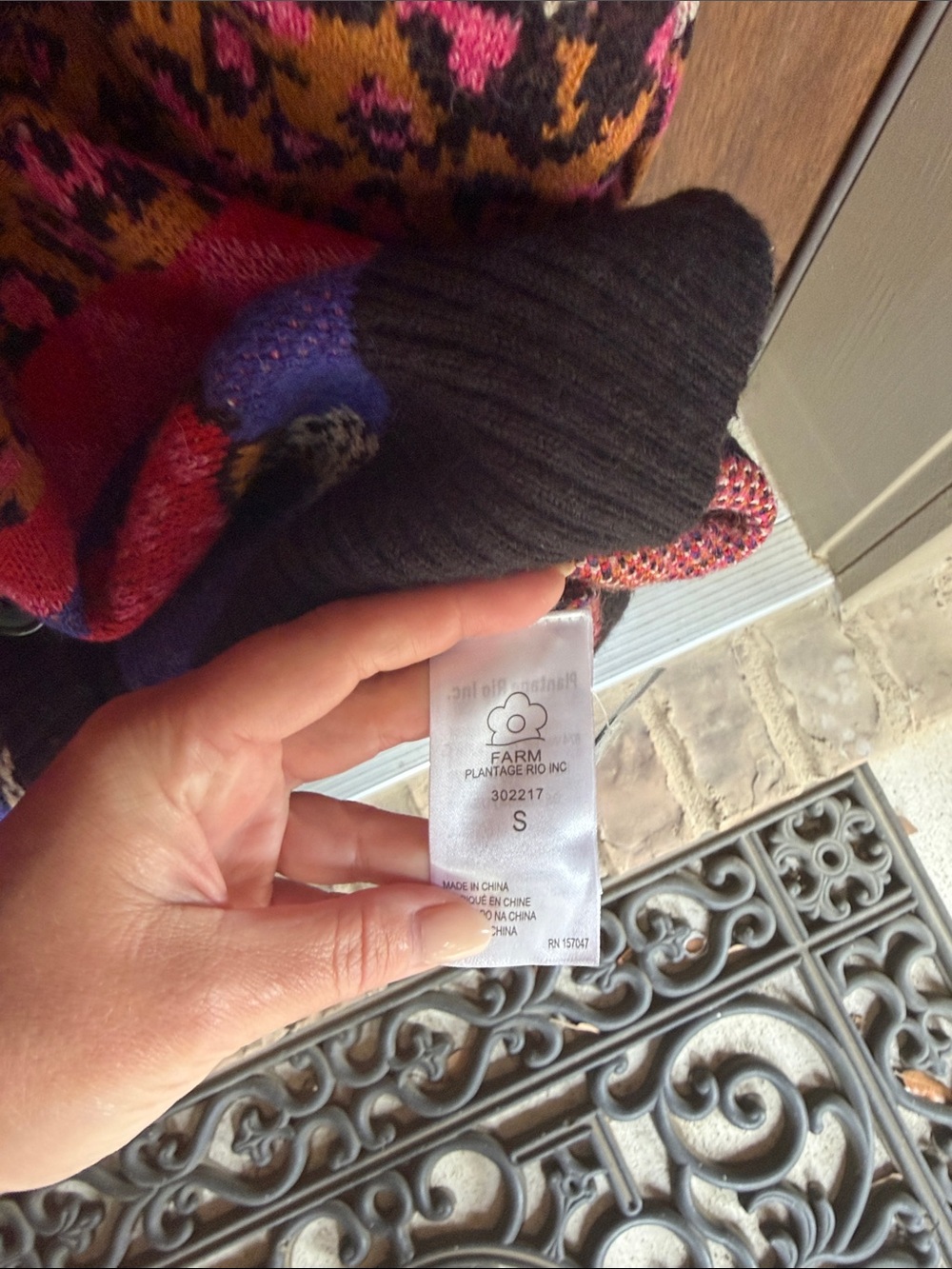 FARM Rio Black Multicolor Heart & Mushroom Knit Cardigan - Picture 5 of 6